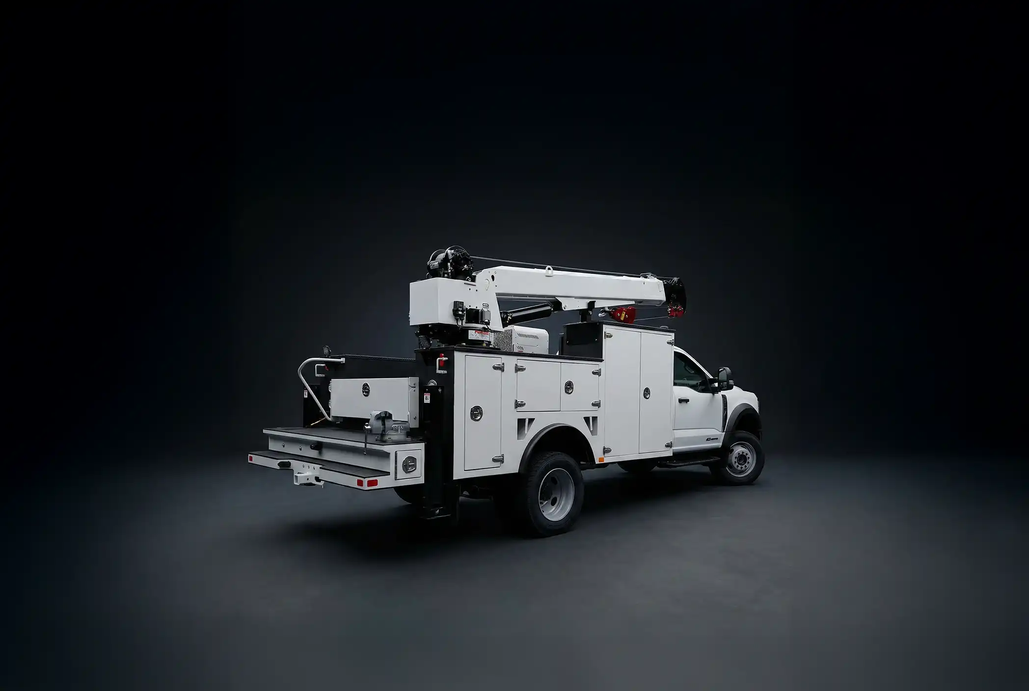 Falcon mechanics body truck in studio lighting